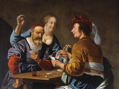 Cardsharps in an Interiør, 1656 af Aelbert Jansz. van der Schoor